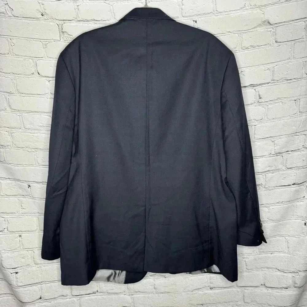 Montefino Uomo Super 120’s Cloth Men’s Navy Charles  100% Merino Wool Blazer 48R